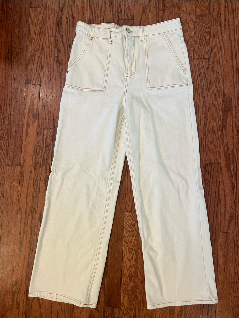 OAT New York Cream Wide Leg Carpenter Jeans Pants Size 10/30 - Picture 2 of 8